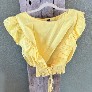 Cute Summer Lace Up Blouse